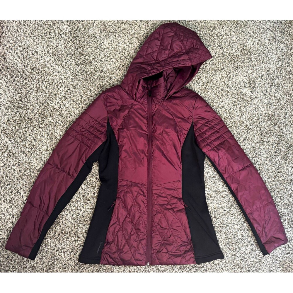 Champion C9 Women’s Hooded Quilted Puffer Jacket Full Zip Pockets Burgundy M